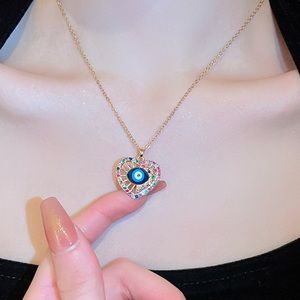 18K Gold-Plated Evil Eye Pendant Necklace